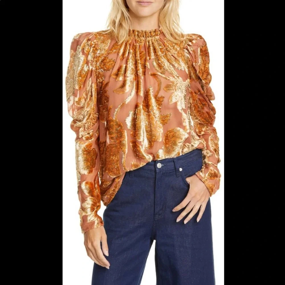 Ulla Johnson rose gold Camilla blouse - Picture 6 of 12
